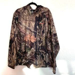 Mossy Oak Camo Hoodie pull-over Mens Sweatshirt Fleece LinedSize XL